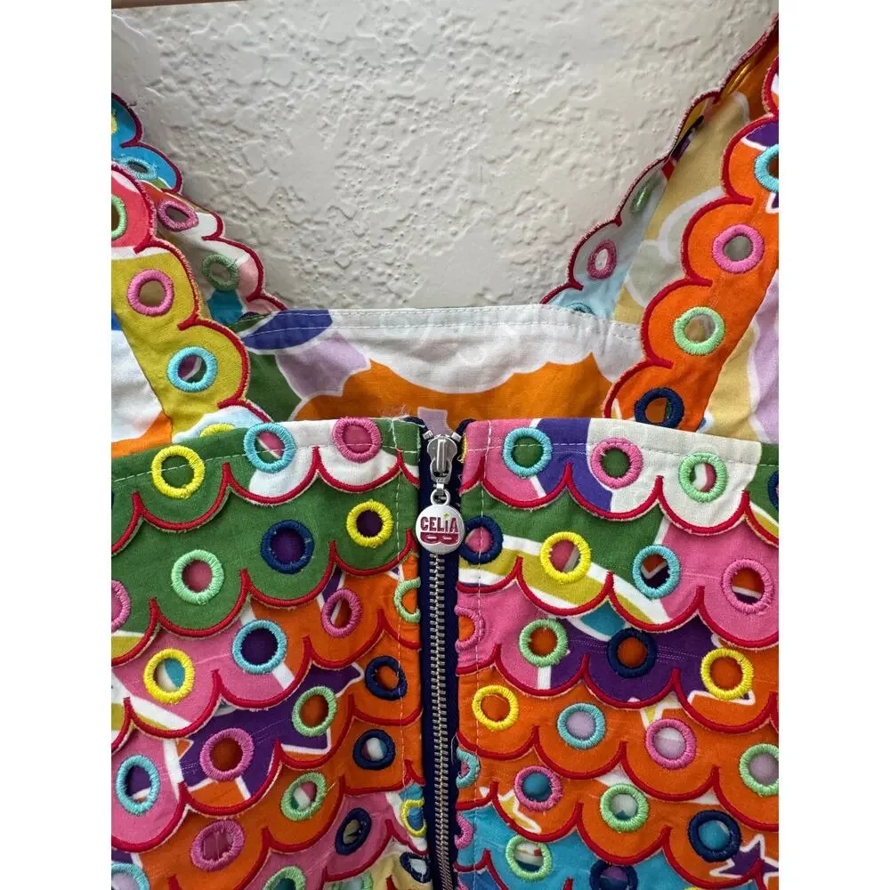 EUC $311 Celia B Maia Scalloped Crop Top in Multi - Picture 10 of 11